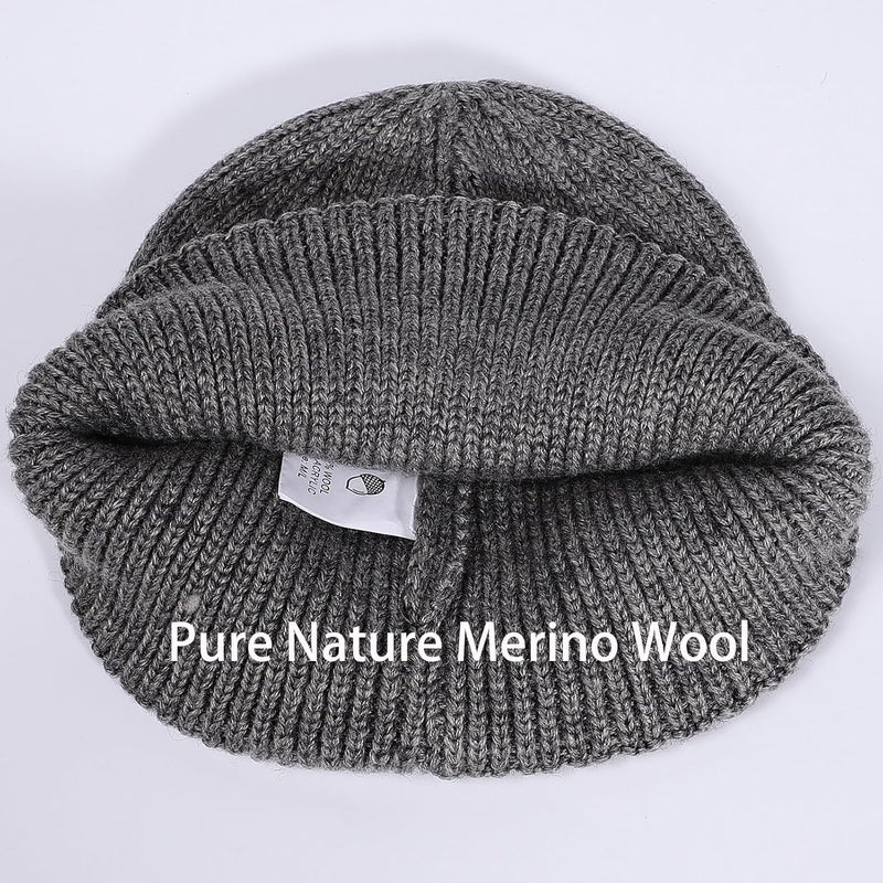 ACTLATI Kids Merino Wool Beanie Hat for Boys Girls Winter Classic Knit Beanies Unisex Cuffed Skull Ski Snow Caps Age 7-14 - Image 5